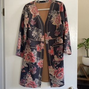 Anthropologie MONARC Open Floral Blazer